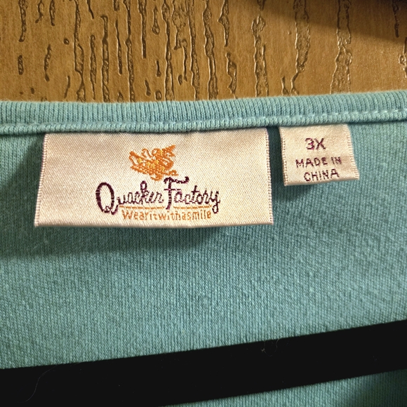 Quacker Factory Light Blue V-Neck Top - Picture 5 of 7